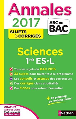 Sciences 1re ES-L Sujets & corrigés
