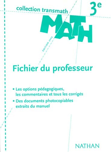 Math 3e Fichier du professeur
