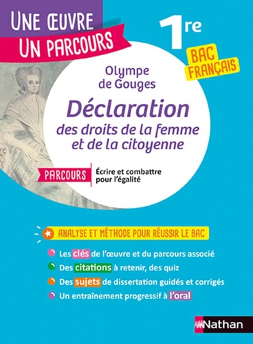 Déclaration de droits de la femme et de la citoyenne Parcours "Ecrire et combattre pour l'égalité" bac français 1re