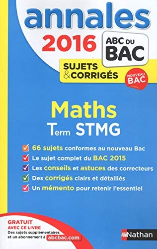 Mathématiques Tle STMG Annales, sujets & corrigés