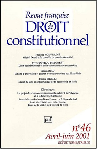 Revue française de droit constitutionnel N° 46 Avril-Juin 2001