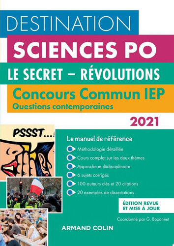 Destination Sciences Po - Concours commun IEP 2021 - Le secret - Révolutions