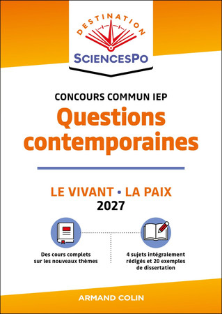 Questions contemporaines - Concours commun IEP: La paix. Le vivant. 2027