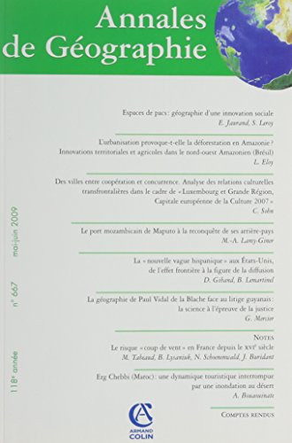Annales de Géographie, N° 667, Mai-Juin 200 :