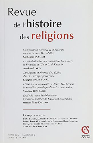 Revue de l'histoire des religions, N° 226, Avril-Juin 2 :