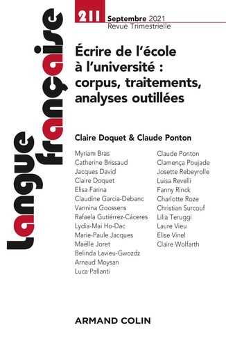 Écrire de l'école à l'université corpus, traitement, analyses outillées
