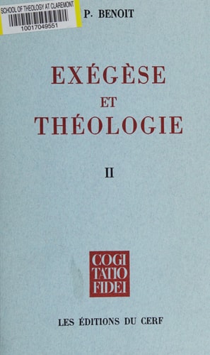 Exégèse et théologie IV