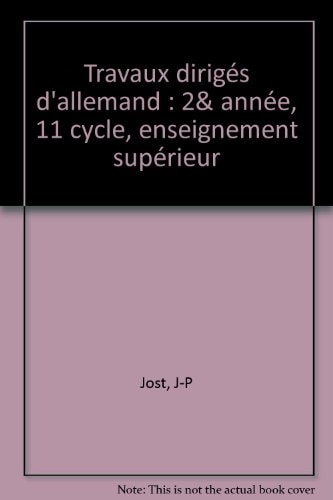 Travaux dirigés d'allemand premier cycle de l'enseignement supérieur