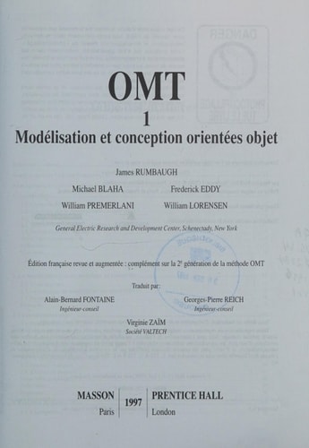 OMT. Modélisation et conception orientées objet
