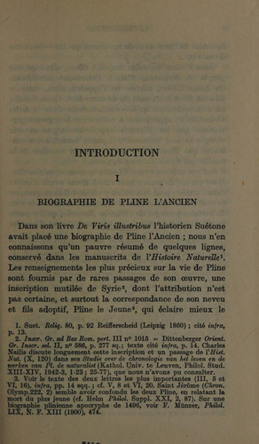 Histoire naturelle: Livre I. (Collection Des Universites De France Serie Latine) (French Edition)