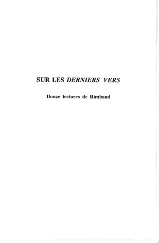Sur les derniers vers
