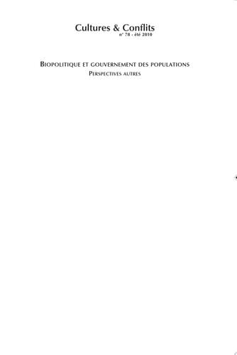 Biopolitique et gouvernement des populations