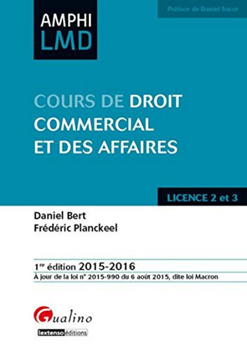 Cours de droit commercial et des affaires