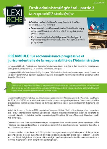 Droit administratif général partie 2 La responsabilité administrative