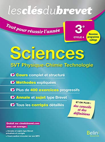 Sciences 3e cycle 4 SVT Physique-Chimie Technologie