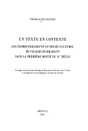 Un texte en contexte: les Flores paradisi et le milieu culturel de Villers-en-Brabant dans la première moitié du 13e siècle