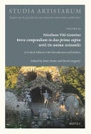 Breve compendium in duo prima capita tertii De anima Aristotelis a critical edition with introduction and indices