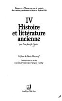 Rapports à l'Empereur sur le progrès des sciences, des lettres et des arts depuis 1789