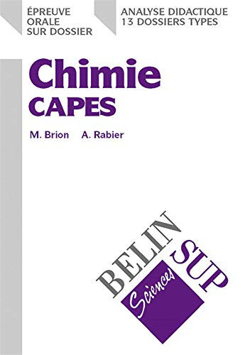 Chimie CAPES épreuve orale sur dossier