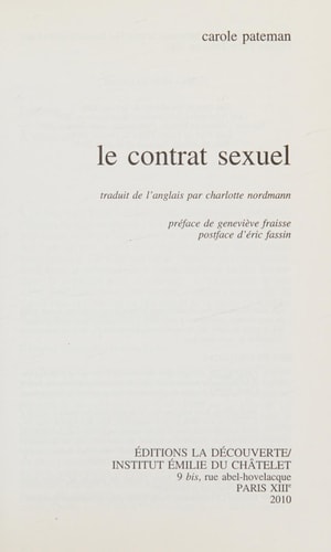 Le contrat sexuel