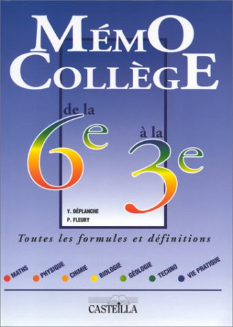 Mémo collège de la 6e à la 3e