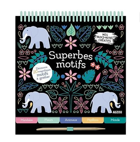 Superbes motifs 20 magnifiques motifs à gratter ! avec un stylet en bois inclus