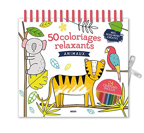 50 coloriages relaxants Animaux. Avec 24 crayons de couleur
