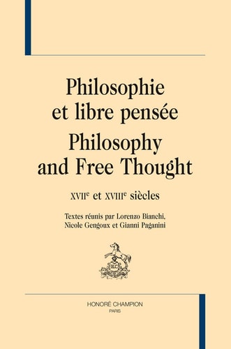 Philosophie et libre pensée XVIIe et XVIIIe siècles
