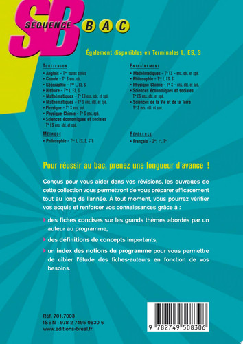 Philosophie Tles L, ES et S Auteurs et concepts