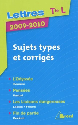 Lettres Tle L Sujets types et corrigés