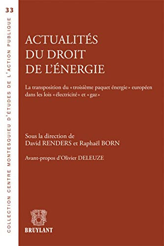 Actualités du droit de l'énergie la transposition du "troisième paquet énergie" européen dans les lois "électricité" et "gaz"