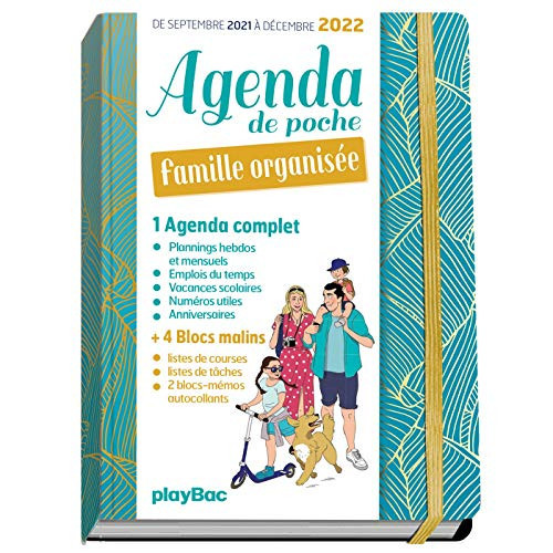 Agenda de poche famille organisée De septembre 2021 à décembre 2022
