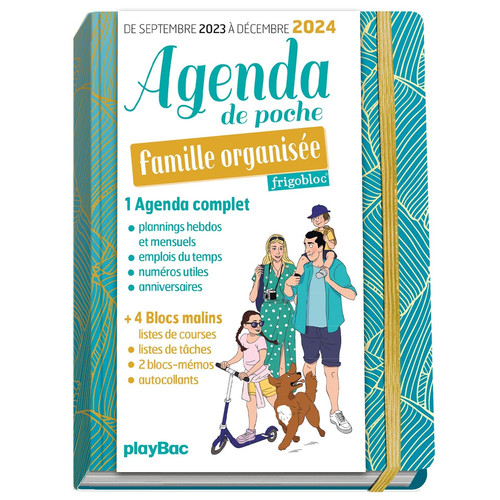 Agenda de poche Famille organisée Couverture bleue