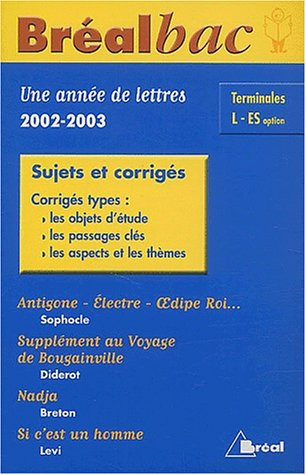 Une année de lettres, Tle L-ES sujets et corrigés