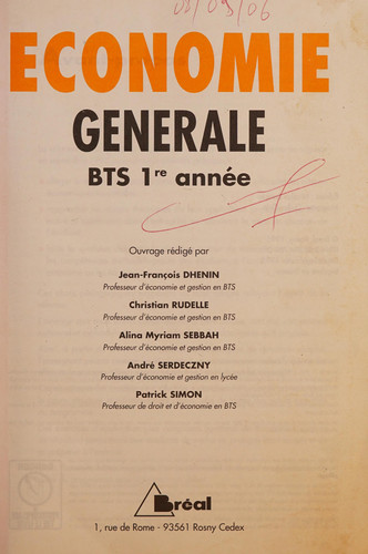 Économie générale BTS 1re année