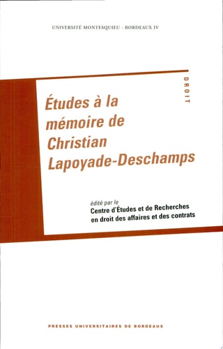 Études à la mémoire de Christian Lapoyade-Deschamps