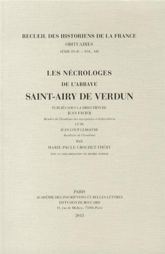 Les nécrologes de l'abbaye Saint-Airy de Verdun