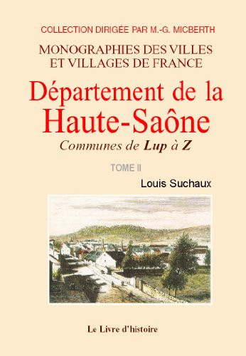 HAUTE-SAONE (LA) - COMMUNES DE L A V - VOLUME II