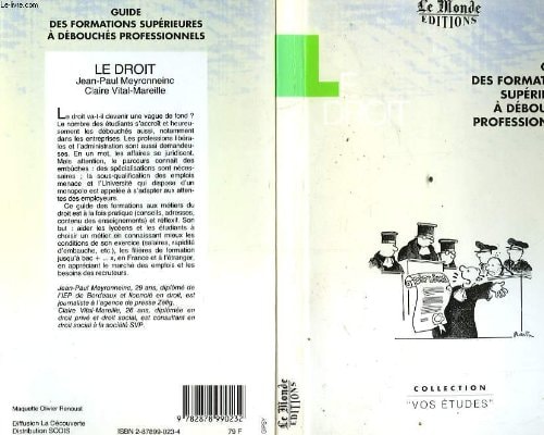 Droit guide des formations supérieures à débouchés professionnels
