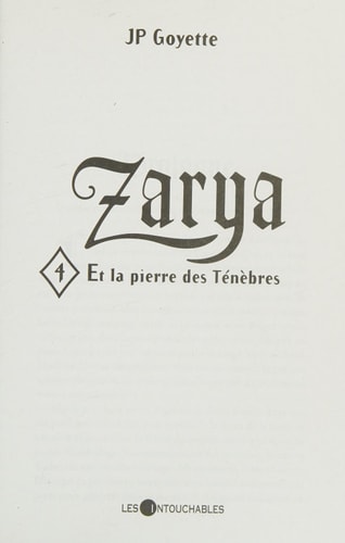 Zarya Et la pierre des ténèbres