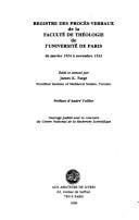 Registre des procès-verbaux de la Faculté de théologie de l'Université de Paris: De janvier 1524 à novembre 1533 (Textes et documents sur l'histoire des universités) (Latin Edition)
