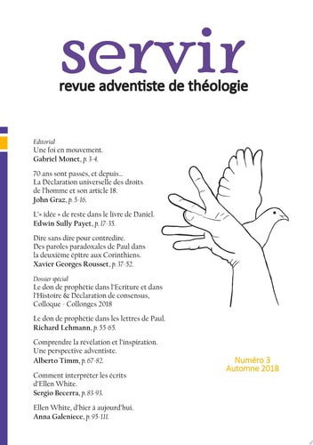 Servir N°3 Revue adventiste de théologie - Automne 2018