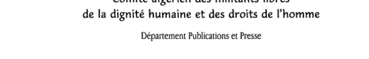Livre blanc sur la répression en Algérie (1991-1995) les vérités sur une guerre cachée