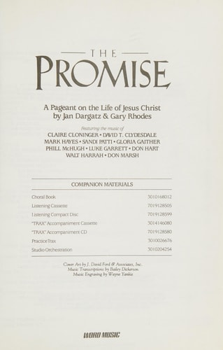 The Promise A Pageant on the Life of Jesus Christ-Satb