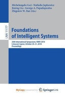 Foundations of Intelligent Systems 24th International Symposium, ISMIS 2018, Limassol, Cyprus, October 29-31, 2018, Proceedings