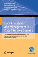 Data Analytics and Management in Data Intensive Domains 26th International Conference, DAMDID/RCDL 2024, Nizhny Novgorod, Russia, October 23–25, 2024, Revised Selected Papers