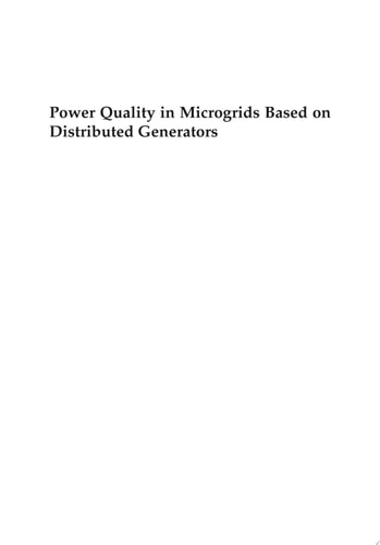 Power Quality in Microgrids Based on Distributed Generators