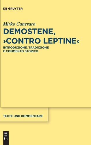 Demostene, "contro leptine" introduzione, traduzione e commento storico