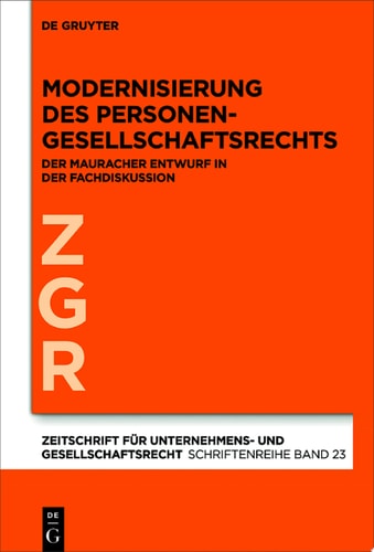 Modernisierung des Personengesellschaftsrechts