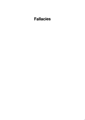 Fallacies: Selected Papers 1972–1982